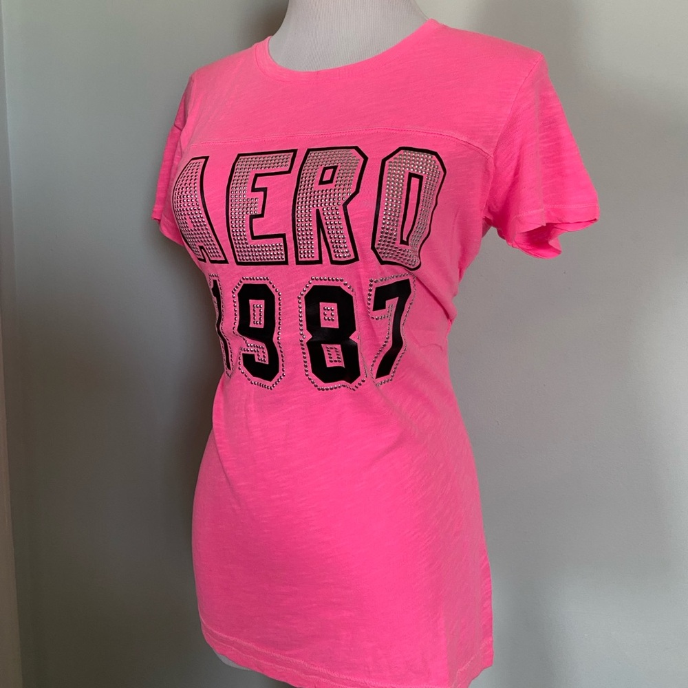 Aeropostale 1987 Rhinestone Pink Shirt